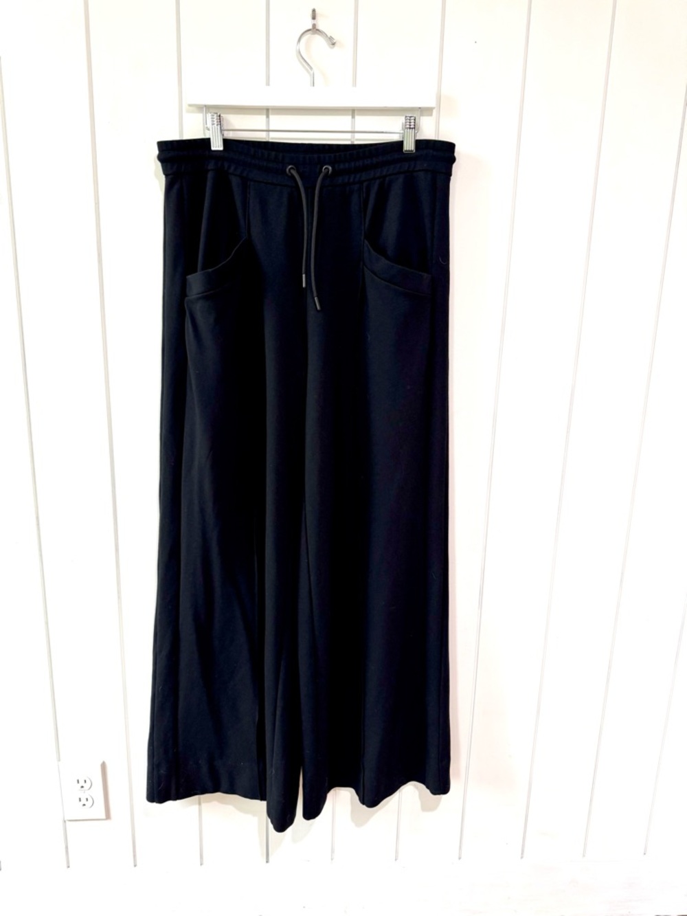 ME+EM Black Knit Wide Leg Trousers